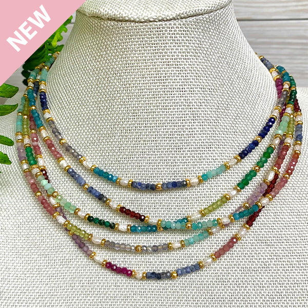 Eliana Semi Precious and Pearl Necklace
