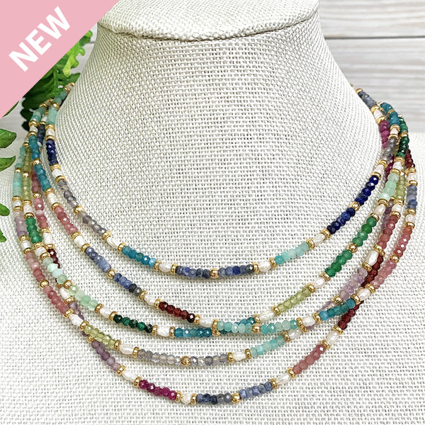 Eliana Semi Precious and Pearl Necklace