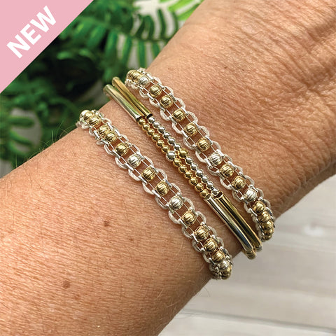Estelle Gold & Silver Woven Bracelet