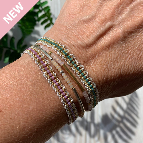 Evie Woven Chain & Bead Bracelet