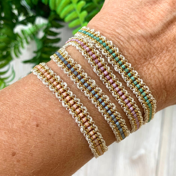 Evie Woven Chain & Bead Bracelet