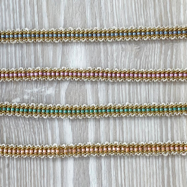 Evie Woven Chain & Bead Bracelet