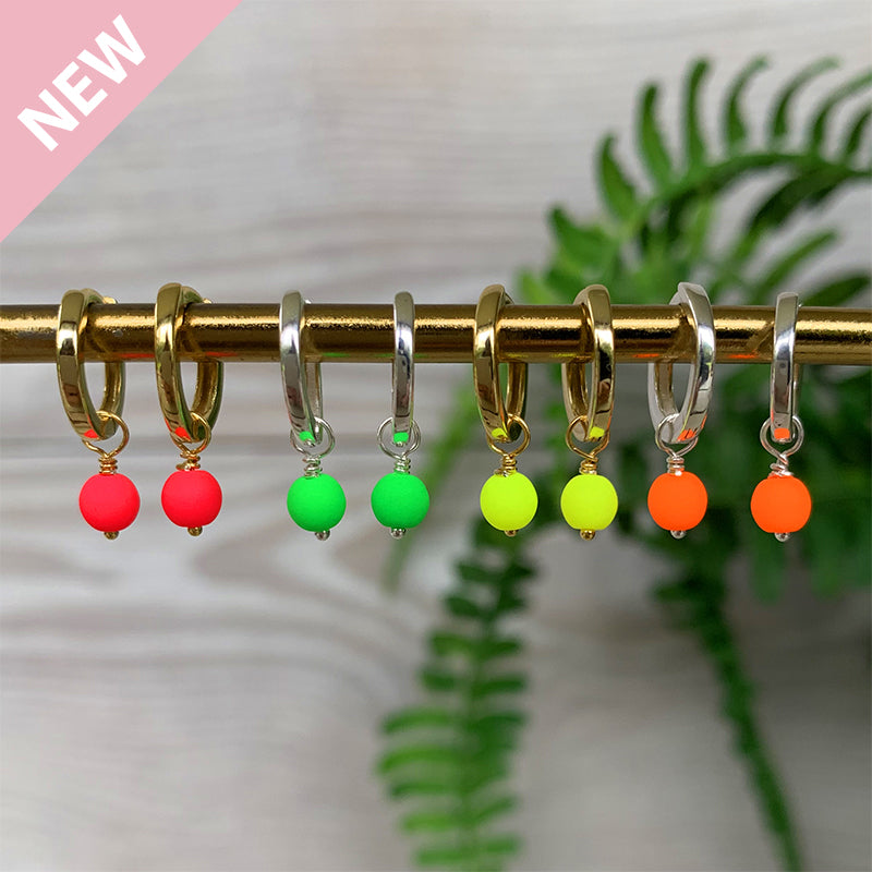 Flo Neon Drop Huggie Earrings