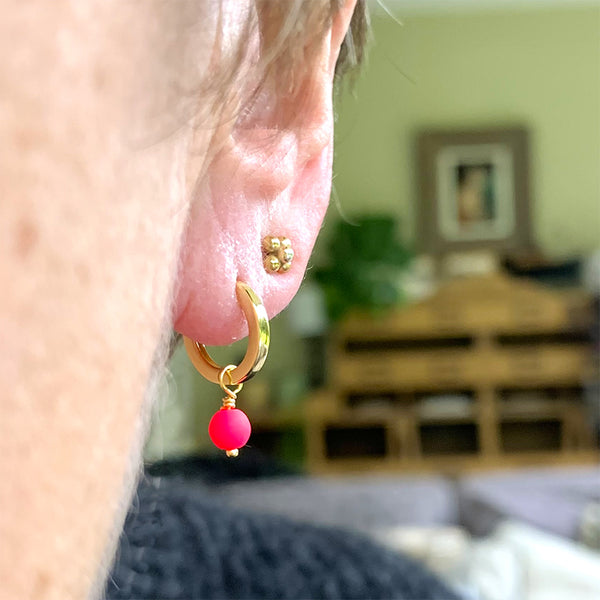 Flo Neon Drop Huggie Earrings