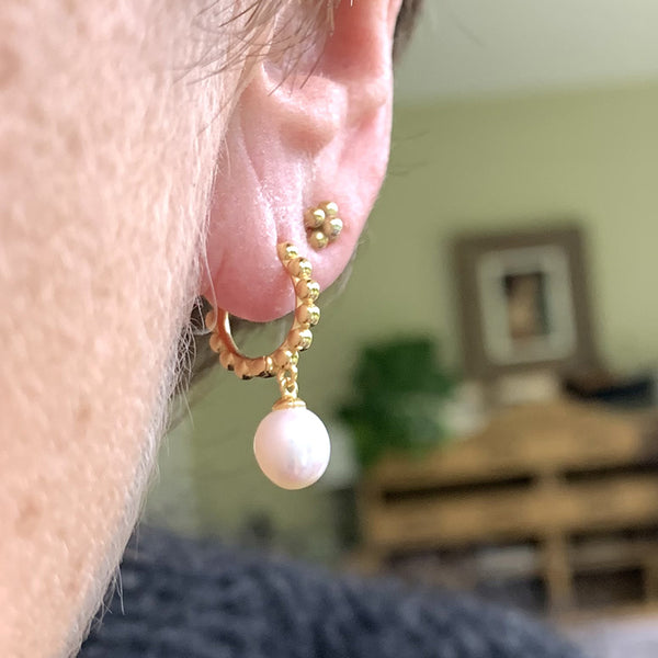 Lula Pearl Huggie Earrings