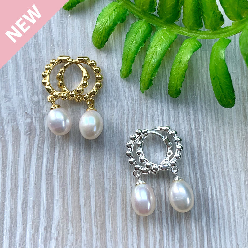 Lula Pearl Huggie Earrings