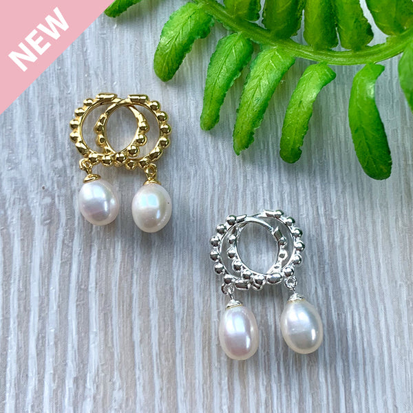Lula Pearl Huggie Earrings