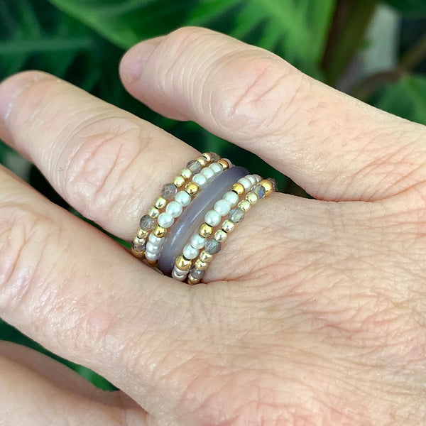 Sage Elasticated Ring