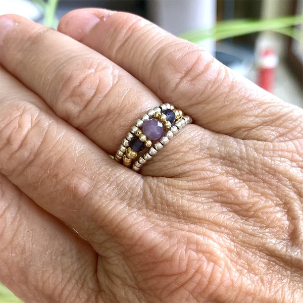 Salma Semi Precious Elasticated Ring