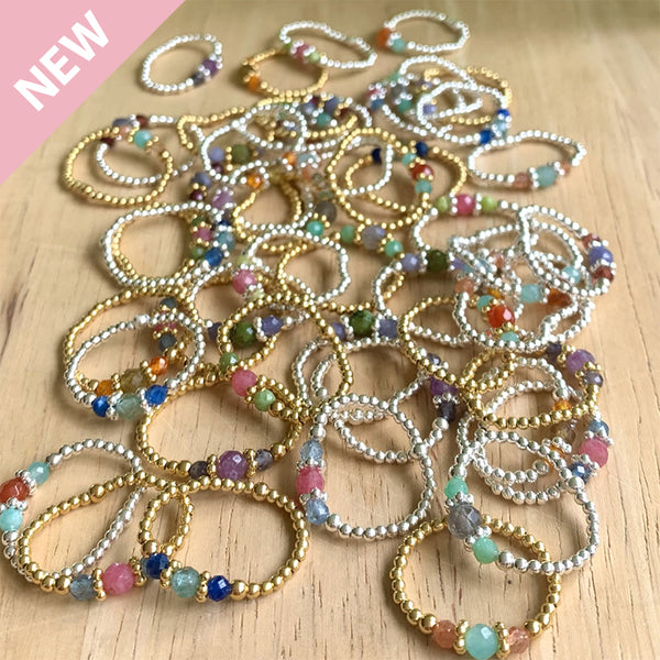 Salma Semi Precious Elasticated Ring