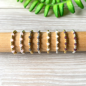 Sienna Four Beaded Elasticated Ring