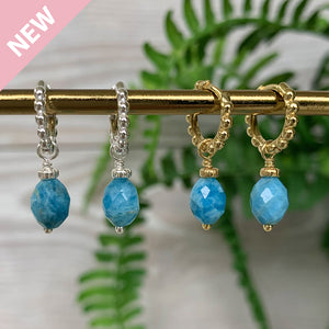 Tia Semi Precious Drop Huggie Earrings