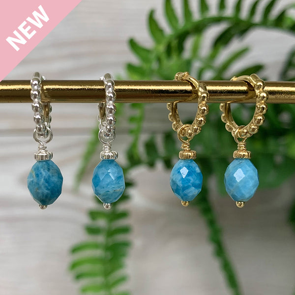 Tia Semi Precious Drop Huggie Earrings