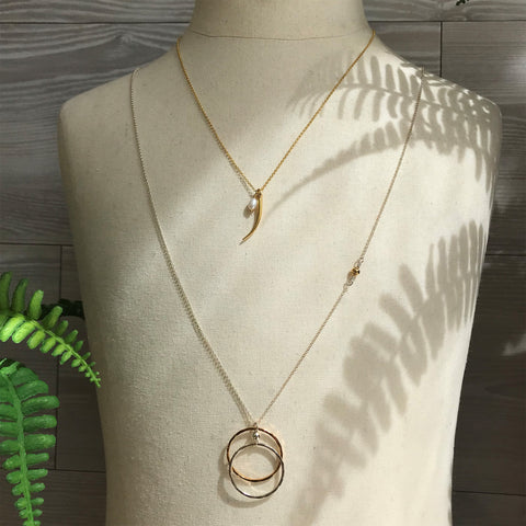 Dorothy Long Double Ring Pendant