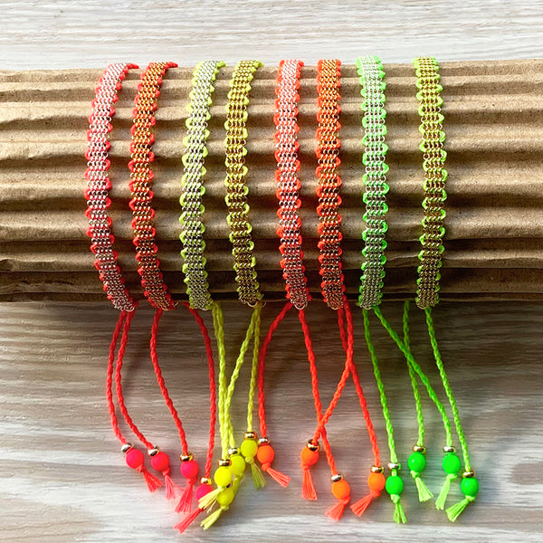 Evelyn Handwoven Chain Bracelet - Neons