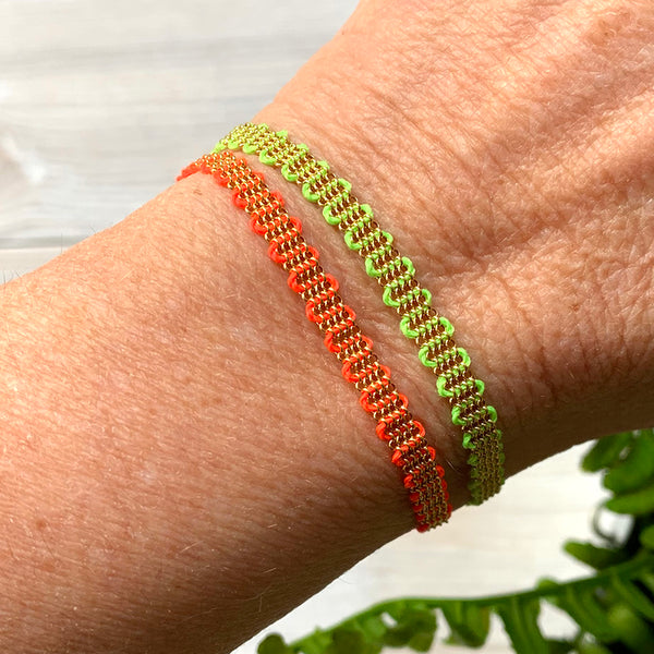 Evelyn Handwoven Chain Bracelet - Neons