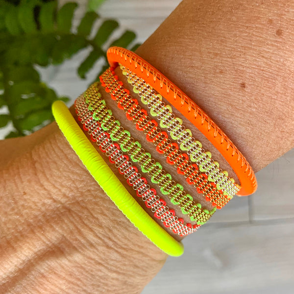 Evelyn Handwoven Chain Bracelet - Neons