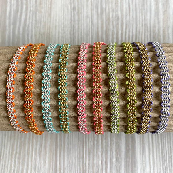 Evelyn Handwoven Chain Bracelet - Colours