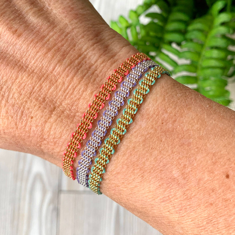 Evelyn Handwoven Chain Bracelet - Colours