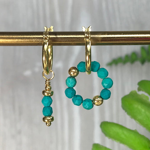 Larisa Stone Hoop and Stick Earrings