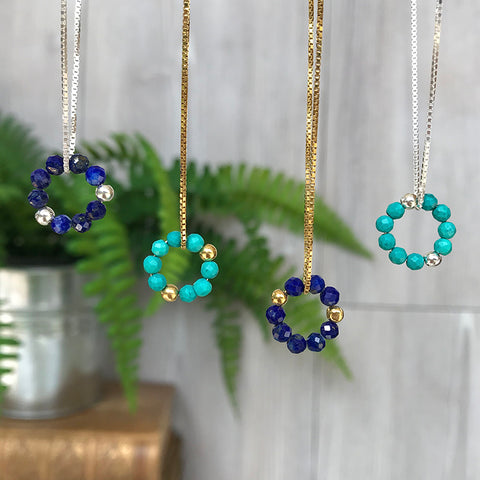 Larisa Stone Hoop Necklace