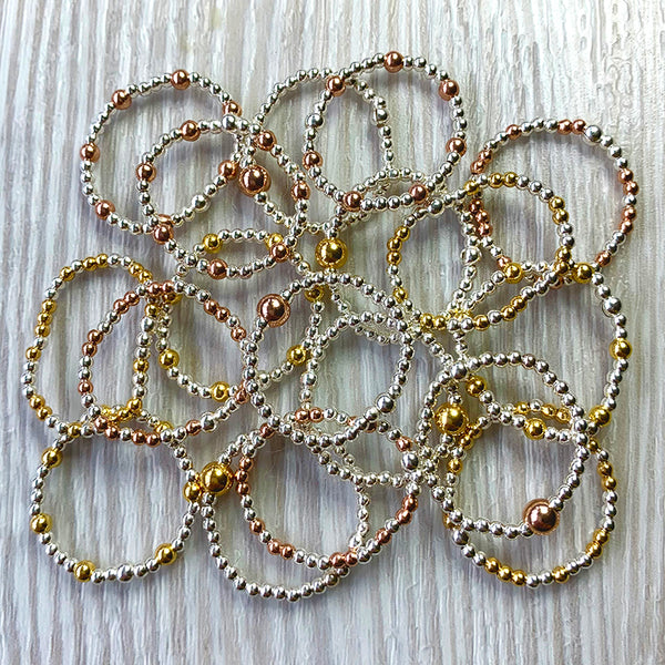 Sadie Elasticated Mixed Metals Ring
