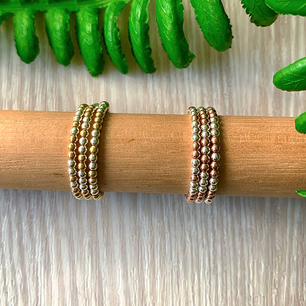Sadie Elasticated Mixed Metals Ring