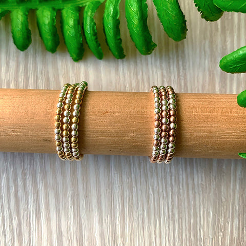 Sadie Elasticated Mixed Metals Ring
