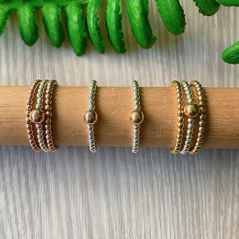 Saffron Elasticated Big Bead Ring