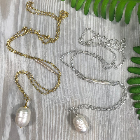 Stella Long Pearl Pendant
