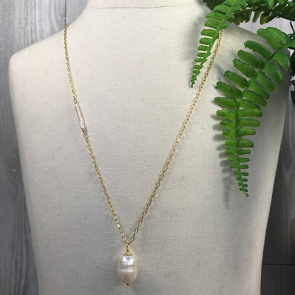 Stella Long Pearl Pendant